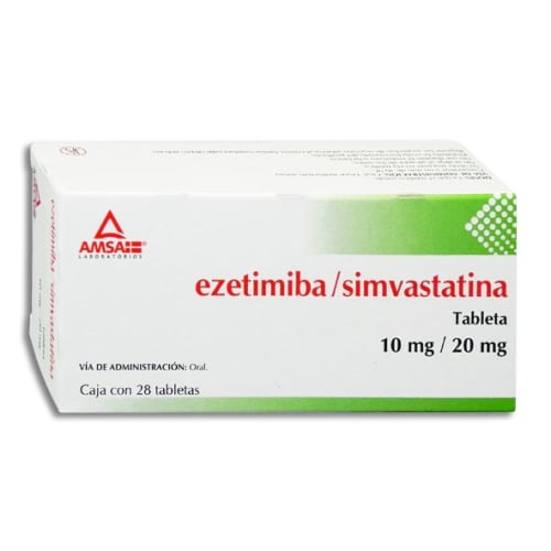 EZETIMIBA SIMVASTATINA TAB. 10/20 MG. CAJA C/28