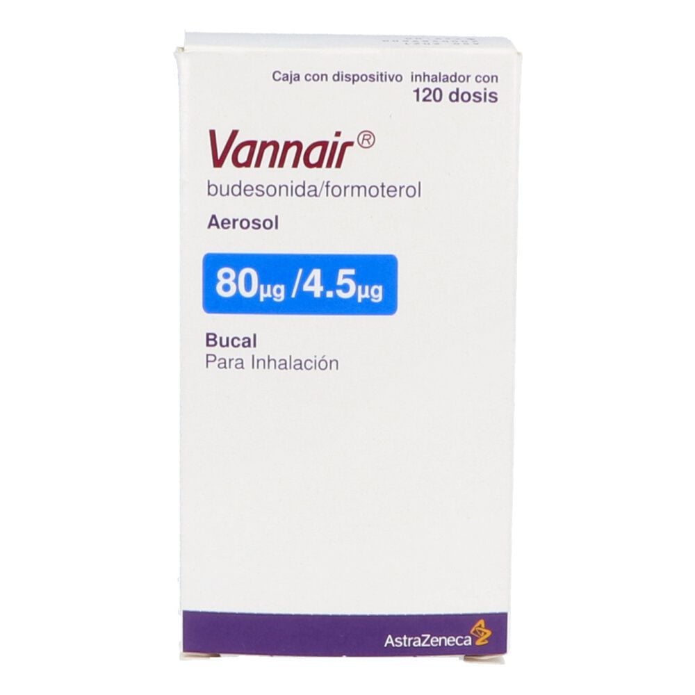 VANNAIR AEROSOL 80/4.5 MCG. CAJA C/DISP. INHALADOR C/120 DOSIS