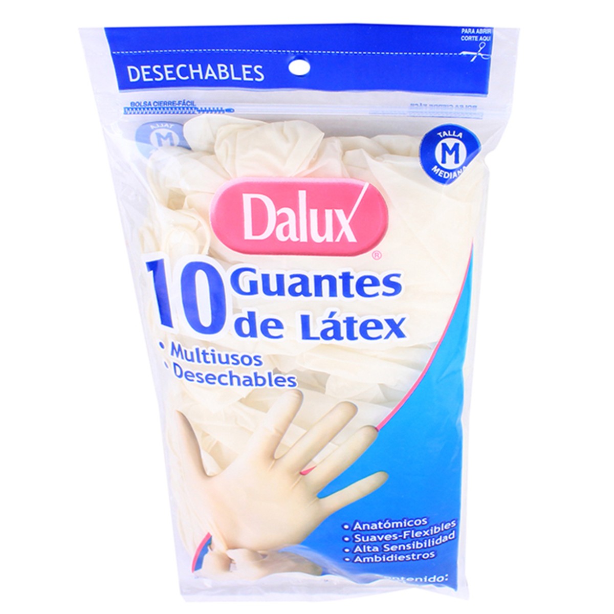 GUANTES LATEX MED 10 PZAS