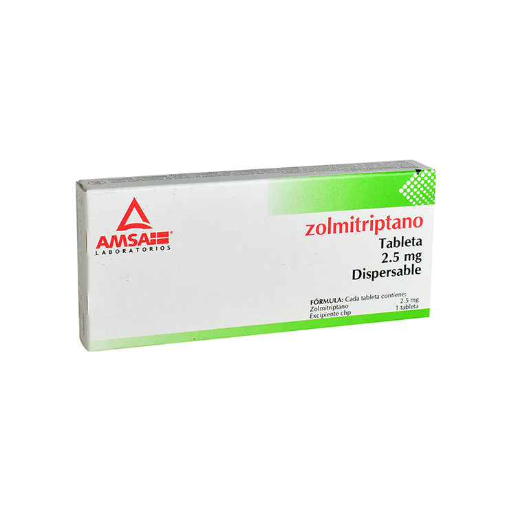 ZOLMITRIPTANO TAB DISP. 2.5 MG CAJA C/2 TAB