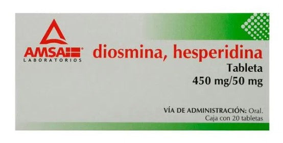 DIOSMINA, HESPERIDINA TAB 450/50 MG CAJA C20