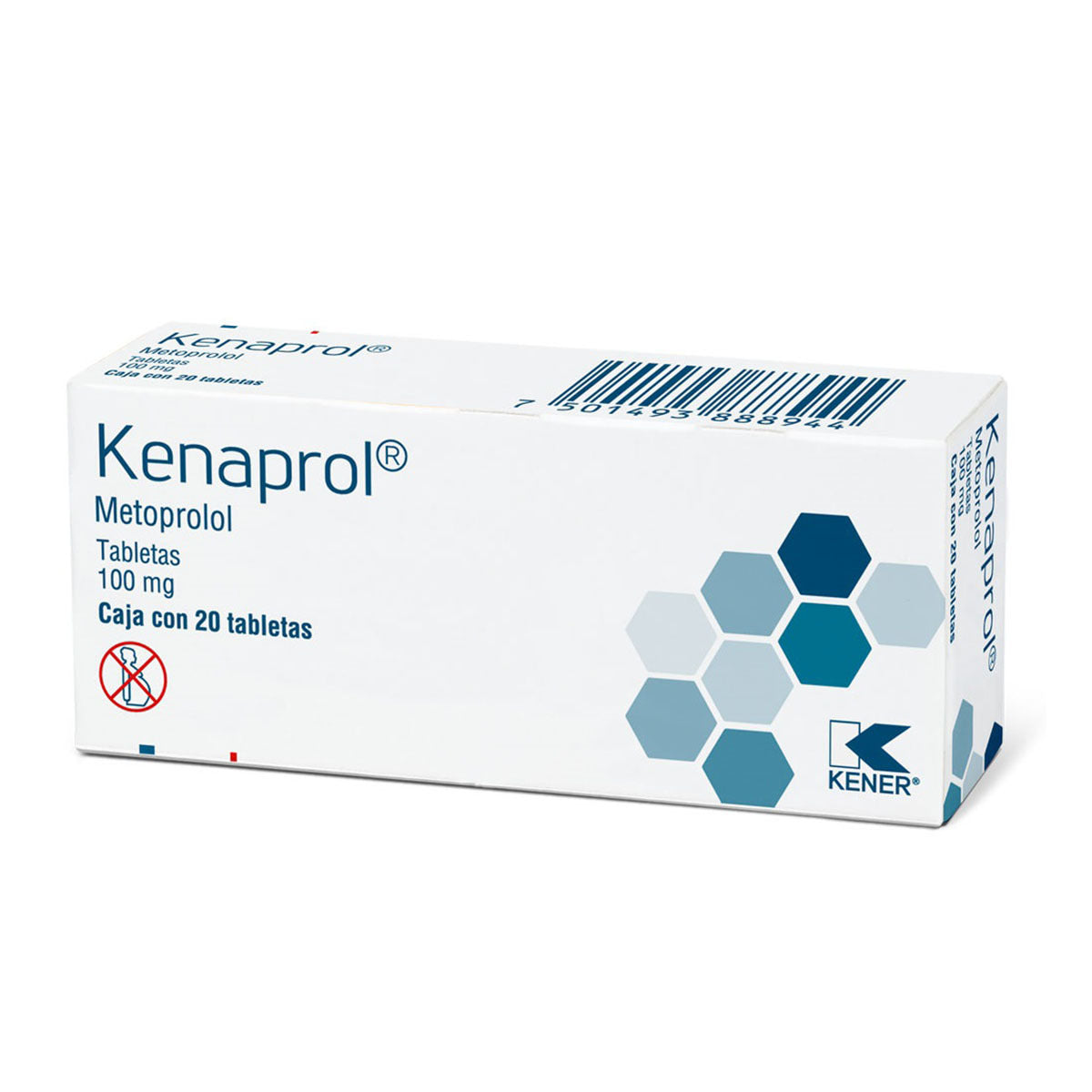 METOPROLOL TAB. 100 MG. CAJA C/20 (KENAPROL)