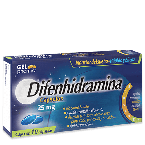 DIFENHIDRAMINA CAP 25 MG CAJA C10