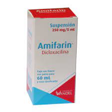 AMIFARIN SUSP. 250 MG. CAJA C/FCO. C/PVO. P/60 ML. (DICLOXACILINA)